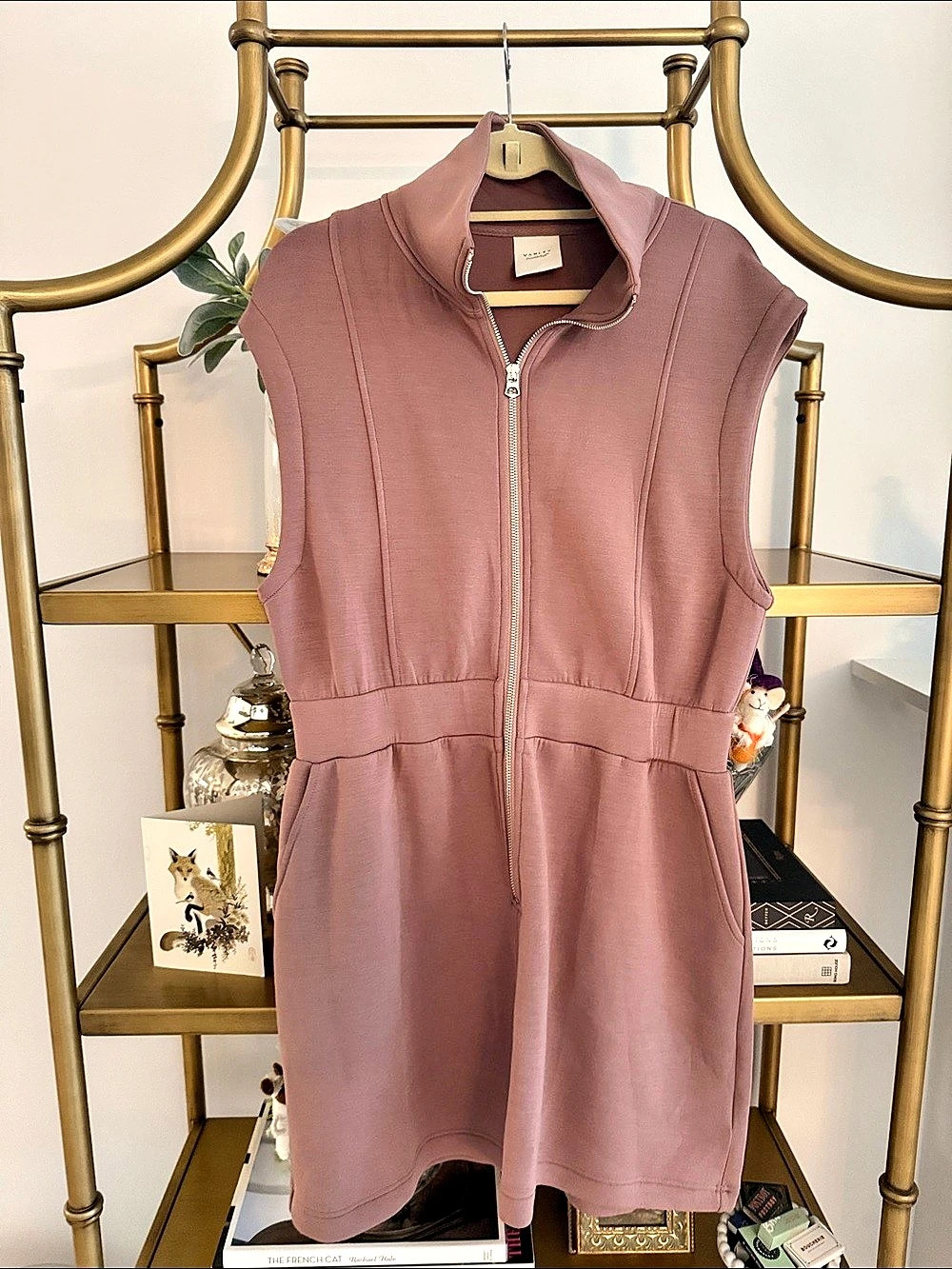 Varley Rosannah Zip Dress Mini Zip Dress Pink Size Medium Like New